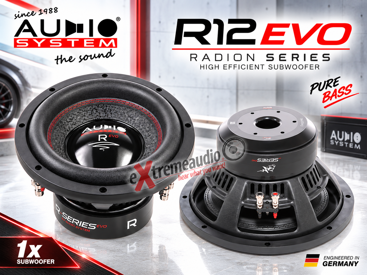 Audio System R 12 EVO RADION SERIES 300 mm HIGH EFFICIENT Subwoofer 600 Watt RMS