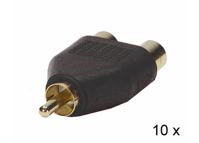 RTA 352.027-2 Y Chinch Adapter 1 x M -> 2 x F, Farbe: schwarz