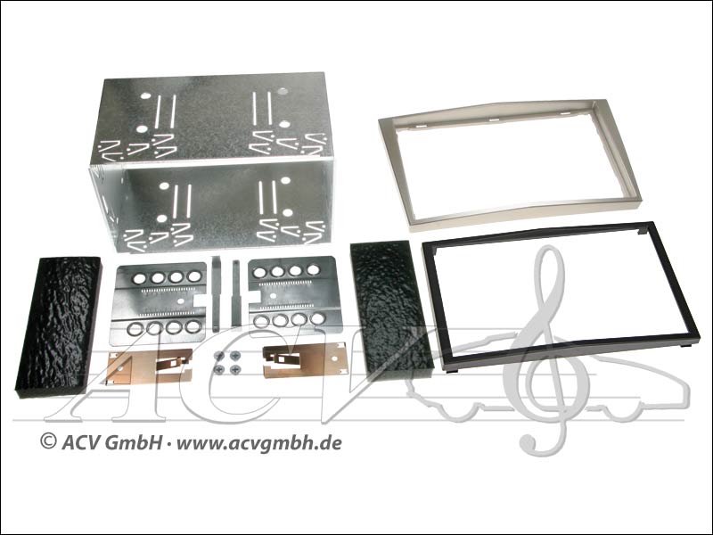 Double-DIN Kit Rubber Touch Opel Corsa / Astra Champagne 