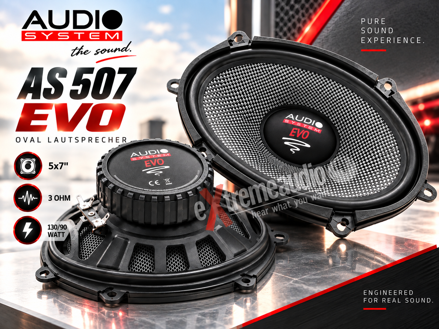 Audio System AS 507 EVO 5×7 Tief/Mitteltöner oval Lautsprecher 1 Paar