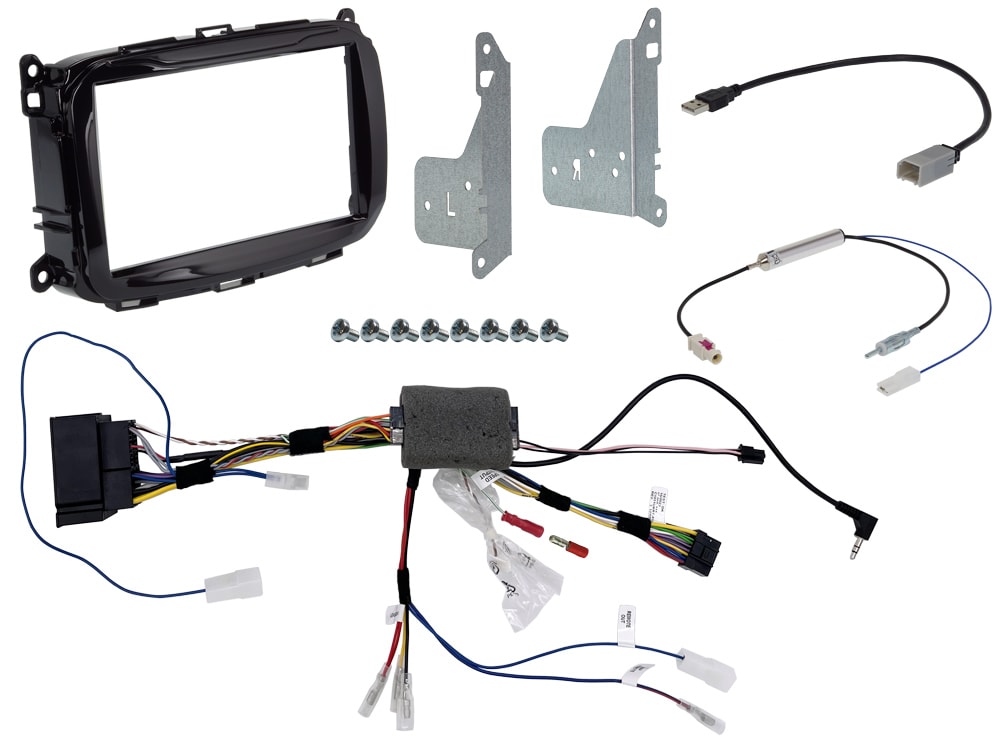 Alpine KIT-7AR-940 2-DIN Einbauset Installation Radioblende, inklusive CAN-Bus Lenkradinterface, USB/AUX- & Antennenadapter für Alfa Romeo Guiletta Typ 940