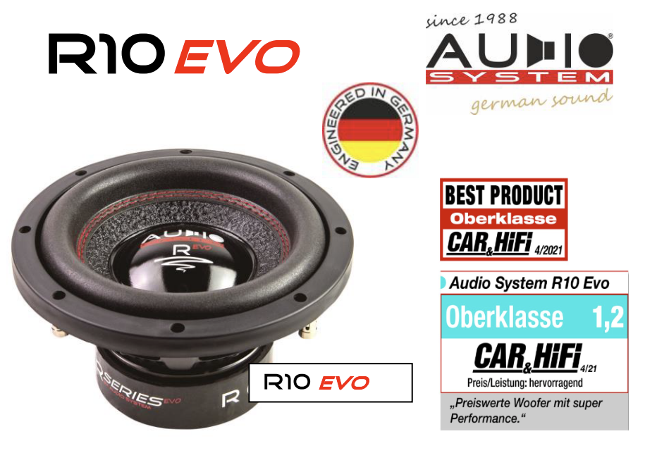 Audio System R 10 EVO RADION SERIES 250 mm HIGH EFFICIENT Subwoofer 400 Watt RMS
