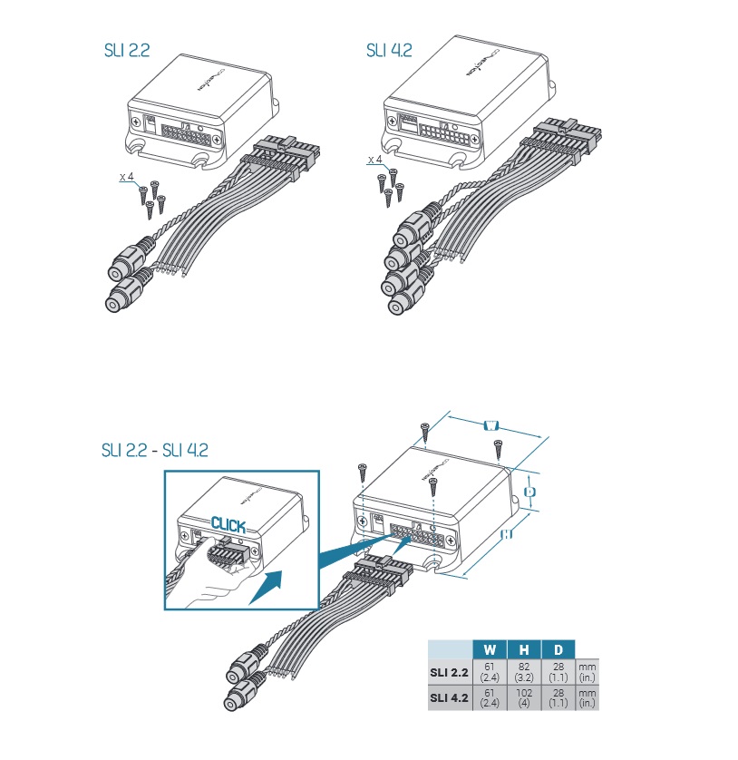 Connection Audison SLI 4.2 High-Low-Adapter Konverter 4-Kanal Wandler Cinch