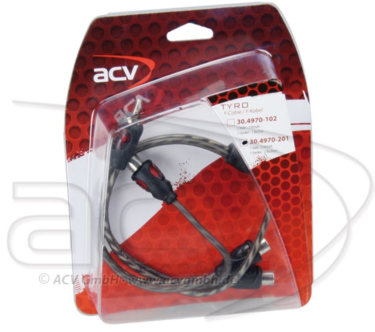 ACV 30.4970-201 adaptateur RCA 1 mâle - 2 femelles 30cm - série TYRO