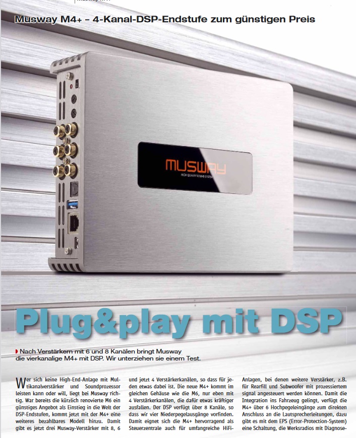 MUSWAY M4+v3 DSP-AMP 4-KANAL CLASS D VERSTÄRKER mit 8-KANAL DSP 540 WATT RMS