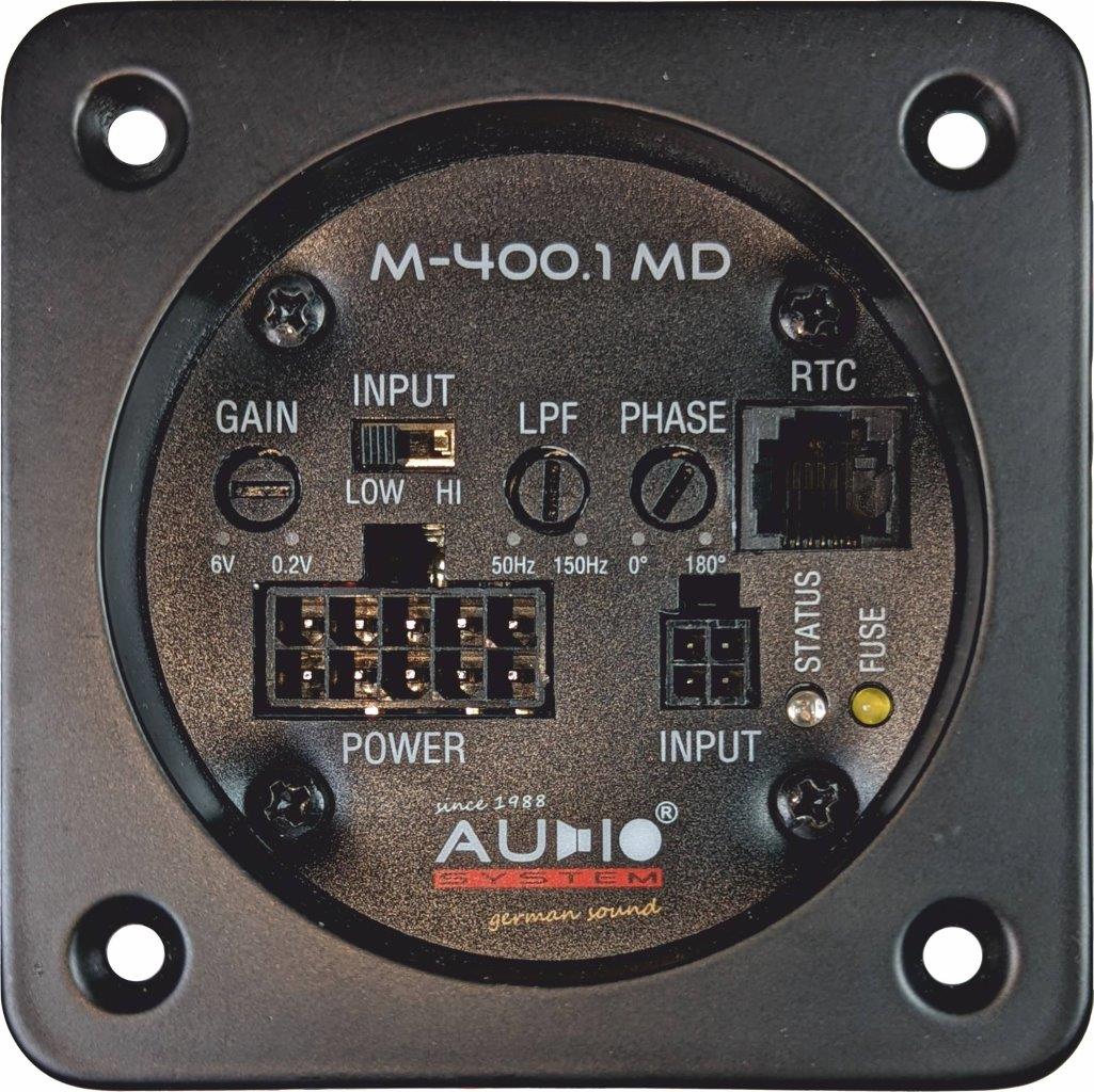 Audio System M-400.1 MD Digitaler 1-Kanal Terminal Mono Verstärker 400 Watt RMS