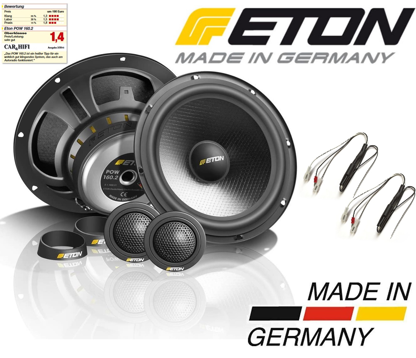 Grill mit sandgestrahltem Montagering ETON GR16 HG: Hochwertiges Lautsprechergitter für 165 mm 6,5 Zoll Tieftöner/Mitteltöner Lautsprecherabdeckung aus pulverbeschichtem Metall
