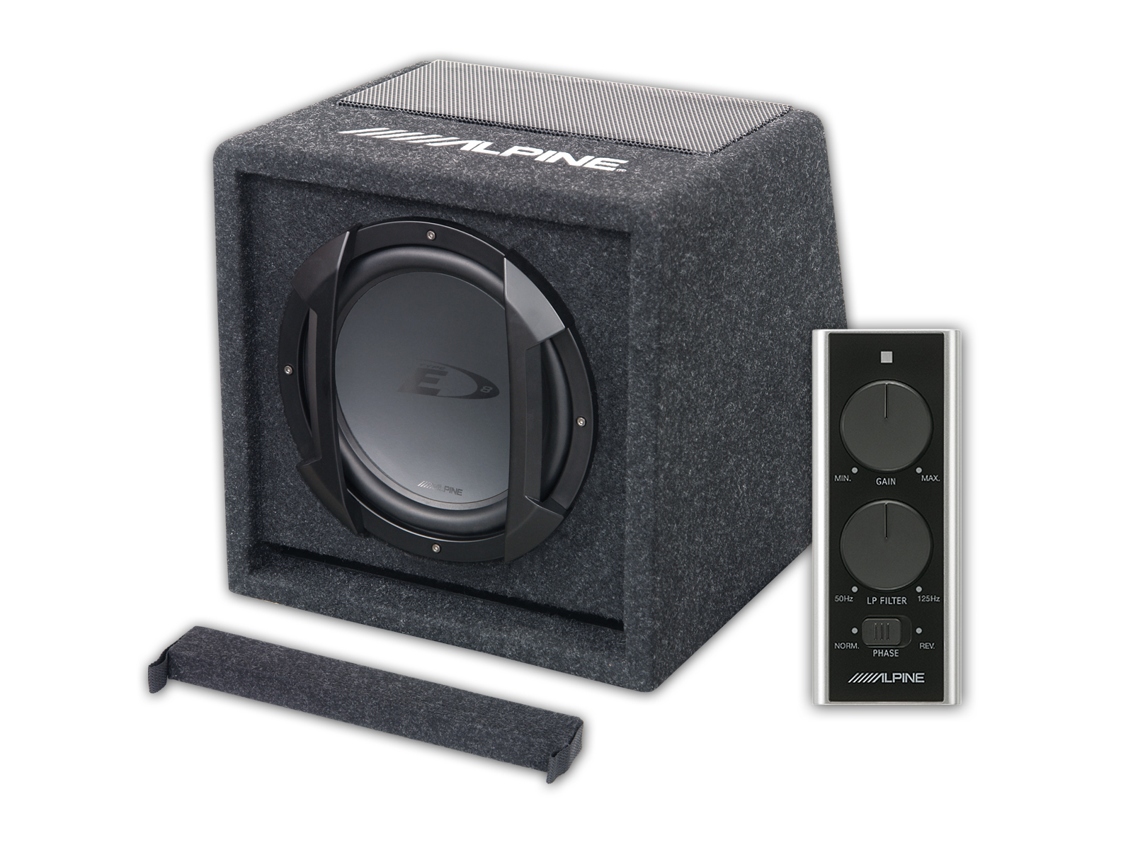 Alpine SWE-815 20 cm (8-Zoll) Aktiv Subwooferbox Aktiver Subwoofer Bassreﬂex-Gehäuse