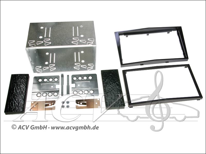 Doppel-DIN Einbaukit Rubber Touch Opel 2004-> Klavierlackoptik