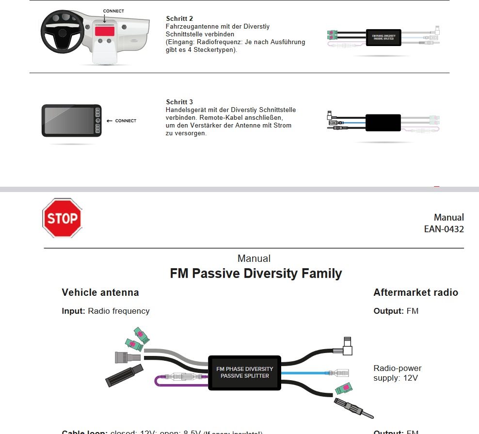 RTA 203.042-0 DAB+ Splitter und FM "PHASE" Antennen-Diversity mit Phantomeinspeisung