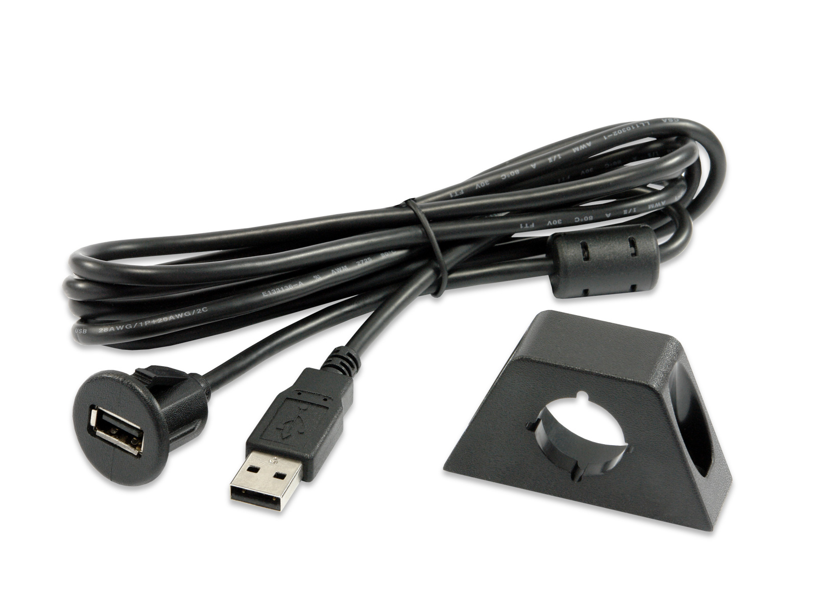 Alpine KCE-USB3 2 m USB Verlängerungskabel mit Einbaubuchse inklusive Montagematerial 