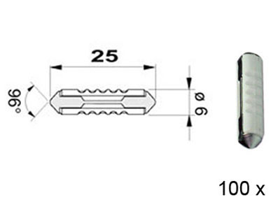 RTA 154.302-2 Lamella fuses, 6 x 25mm 16A orange