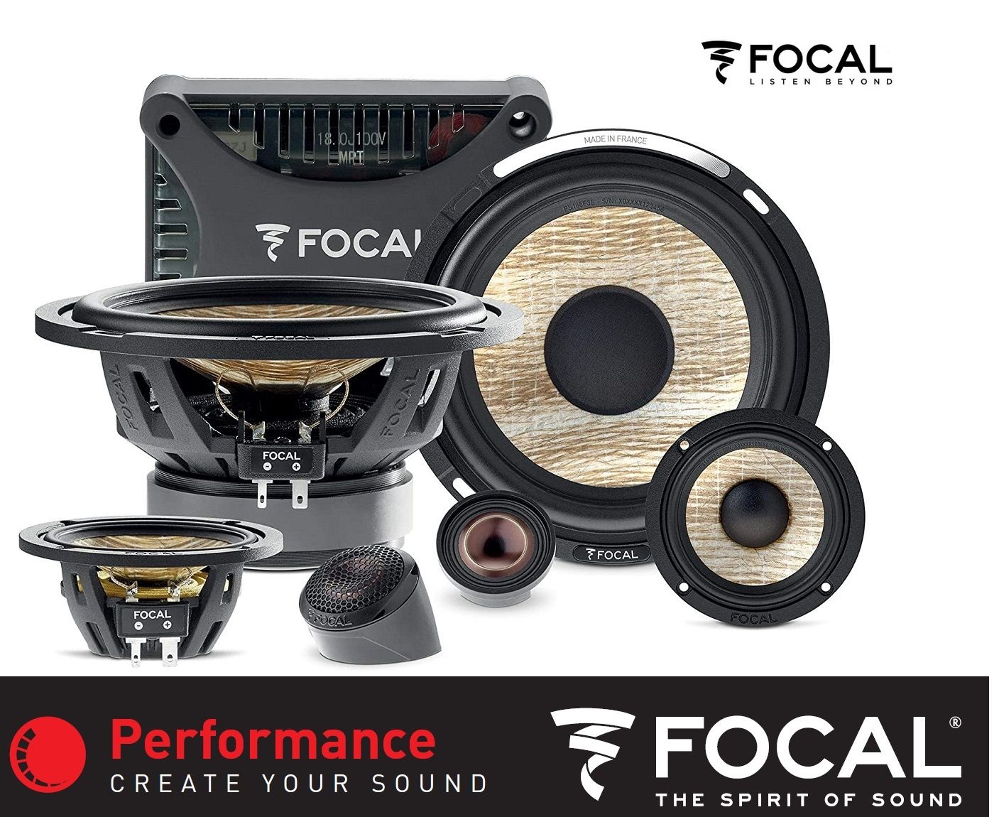 FOCAL PS165F3E FLAX EVO-Serie 16,5 cm (6.5") 3-Wege Kompo Lautsprecher Set 160 Watt