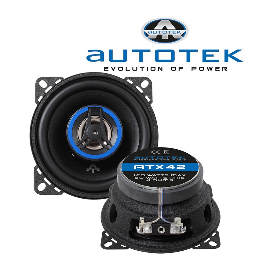 Autotek ATX42 10 cm (4”) 2-Wege Koaxial Lautsprecher 120 Watt 1 Paar