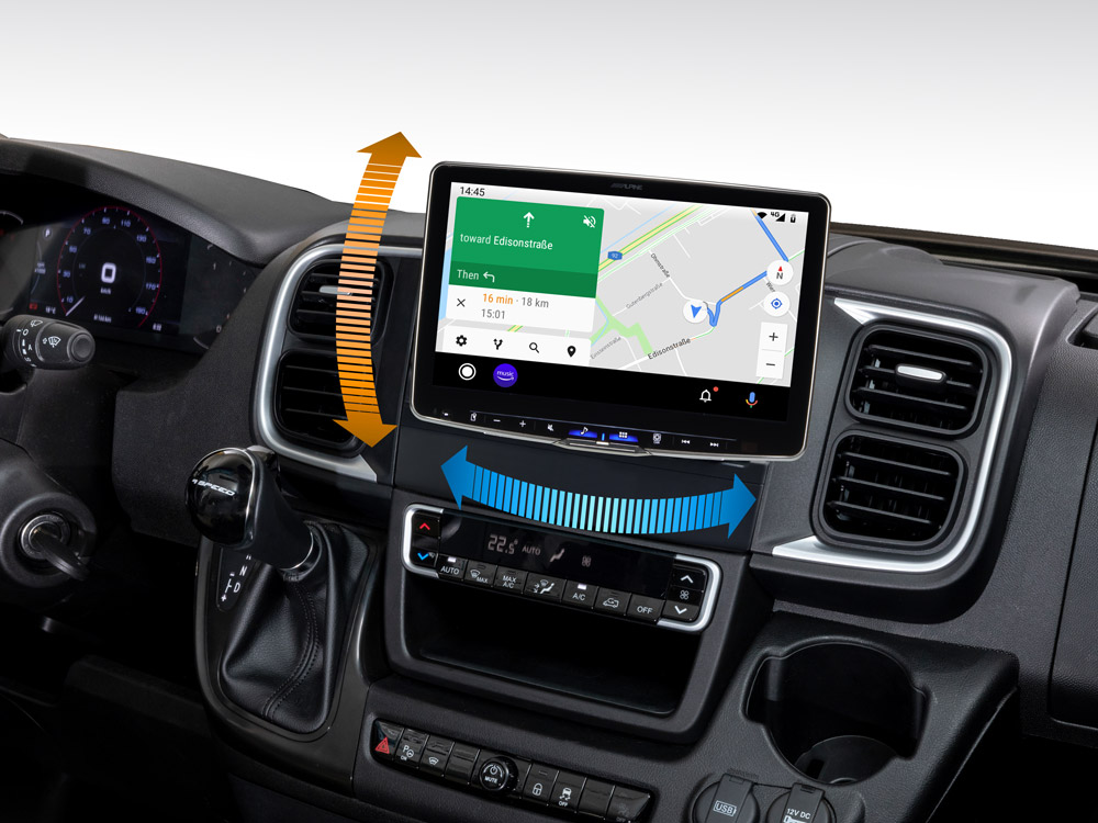 Alpine ILX-F115DU8S Autoradio mit schwenkbarem 11-Zoll Touchscreen, DAB+, 1-DIN-Einbaugehäuse, Apple CarPlay Wireless und Android Auto Unterstützung für Fiat Ducato 8