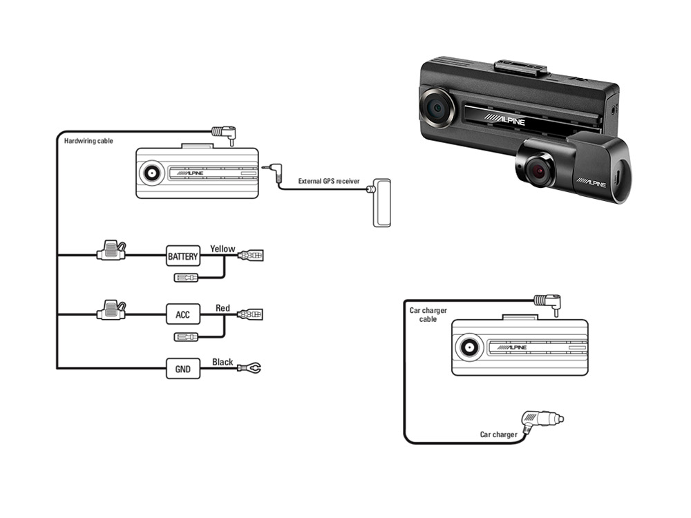 Alpine DVR-C310S Premium Front Dashcam mit WiFi inkl. MicroSD Card 16 GB 