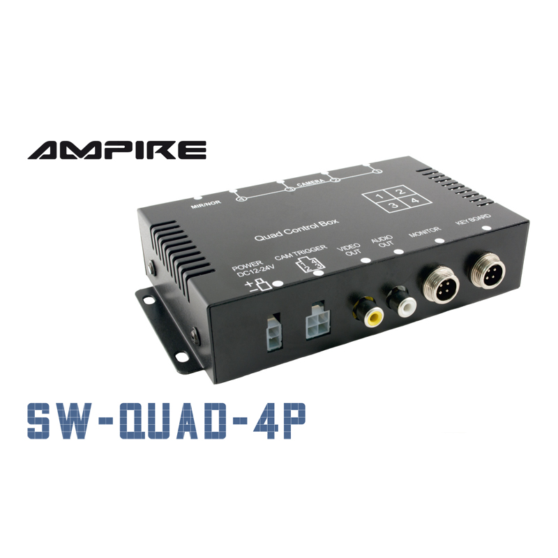 AMPIRE SW-QUAD-4P Videosplitter Heavy Duty (Single/Quad) für 4 Videokameras 