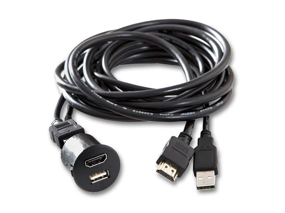 Alpine KCU-1H USB-/HDMI-Einbaubuchse für FIAT Ducato HDMI-/USB-Verlängerungskabel mit Einbaubuchse, 1,8 m 