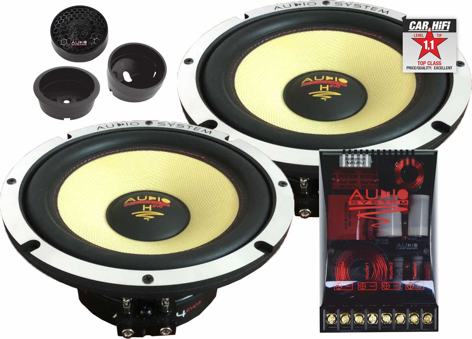 Audio System H 165 EVO 2 Helon SERIES 2-OHM 16,5cm 2-Wege System EXTREM KICKBASS Lautsprecher