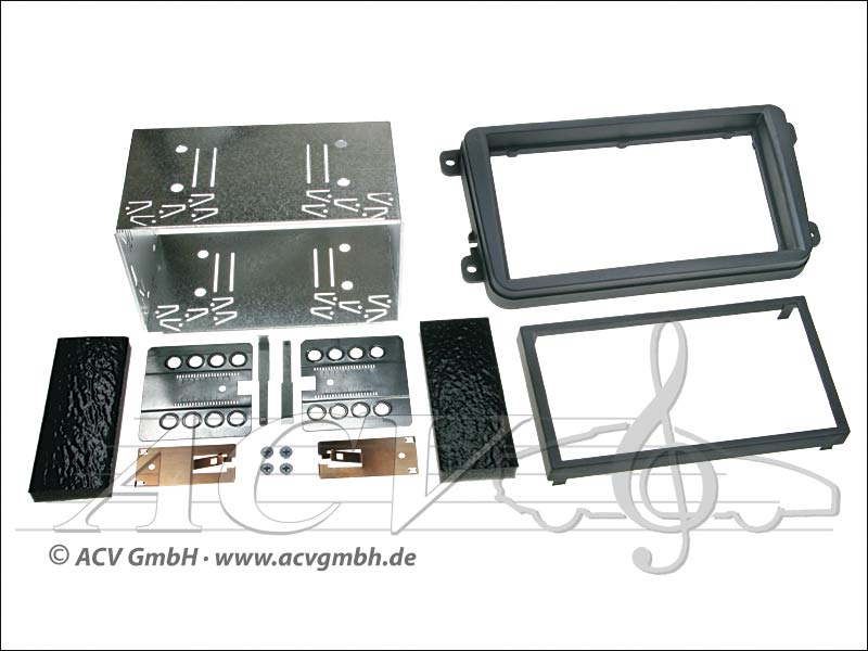 Doppel-DIN Einbaukit Rubber Touch VW 2005-> / Skoda 2005->