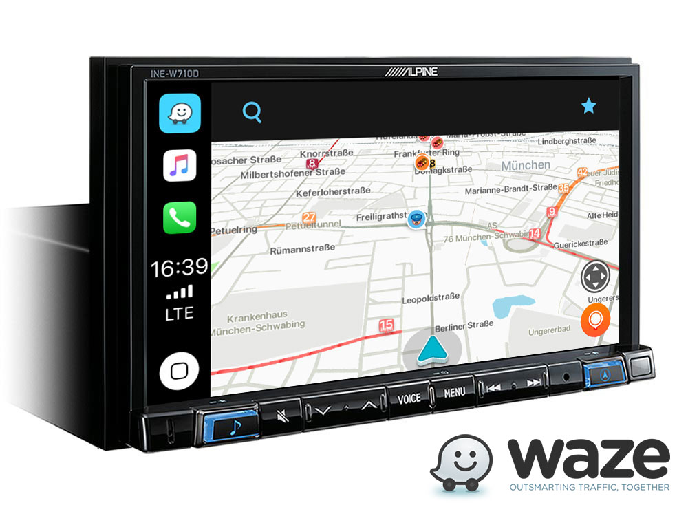 Alpine INE-W720S453B Navigationssystem mit DAB+, 7-Zoll Display, Apple CarPlay und Android Auto für SMART (453)