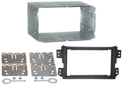 RTA 002.159-0 Double DIN mounting frame with black ABS sheet metal frame