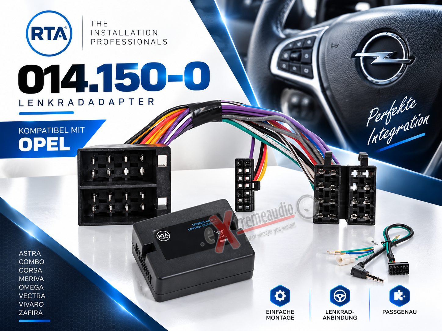 RTA 014.150-0 Lenkradadapter kompatibel mit Opel Astra, Combo, Corsa, Meriva, Omega, Vectra, Vivaro, Zafira    