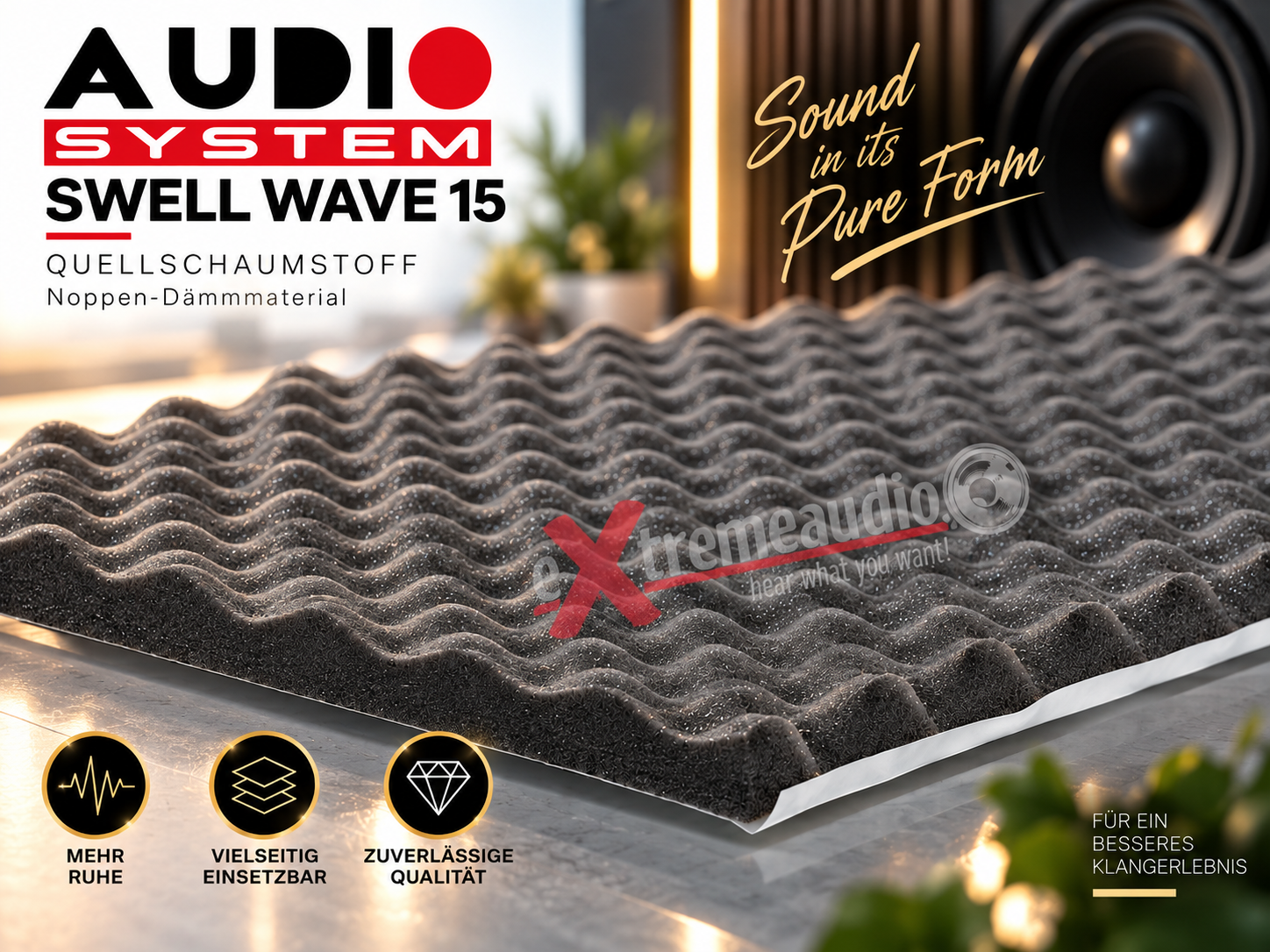 AUDIO SYSTEM SWELL WAVE 15 QUELLSCHAUMSTOFF Noppen-Dämmmaterial 1 Stück