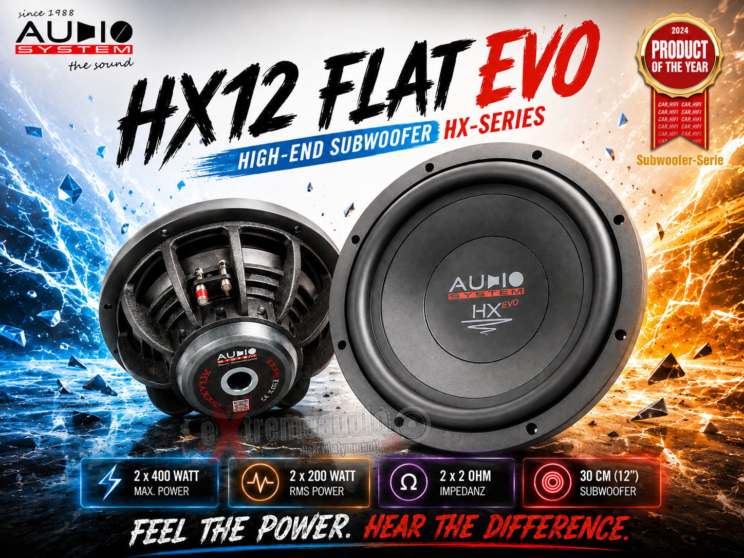 Audio System HX12 FLAT EVO HIGH-END Subwoofer HX-SERIES 30cm (12”) Woofer 