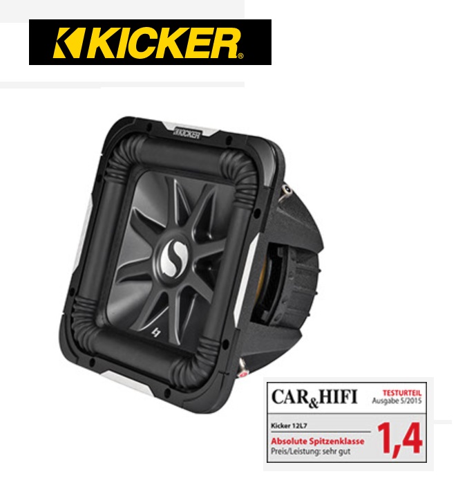 Kicker S12L74 30 cm (12") Square Solo-Baric L7 Subwoofer 1500 Watt