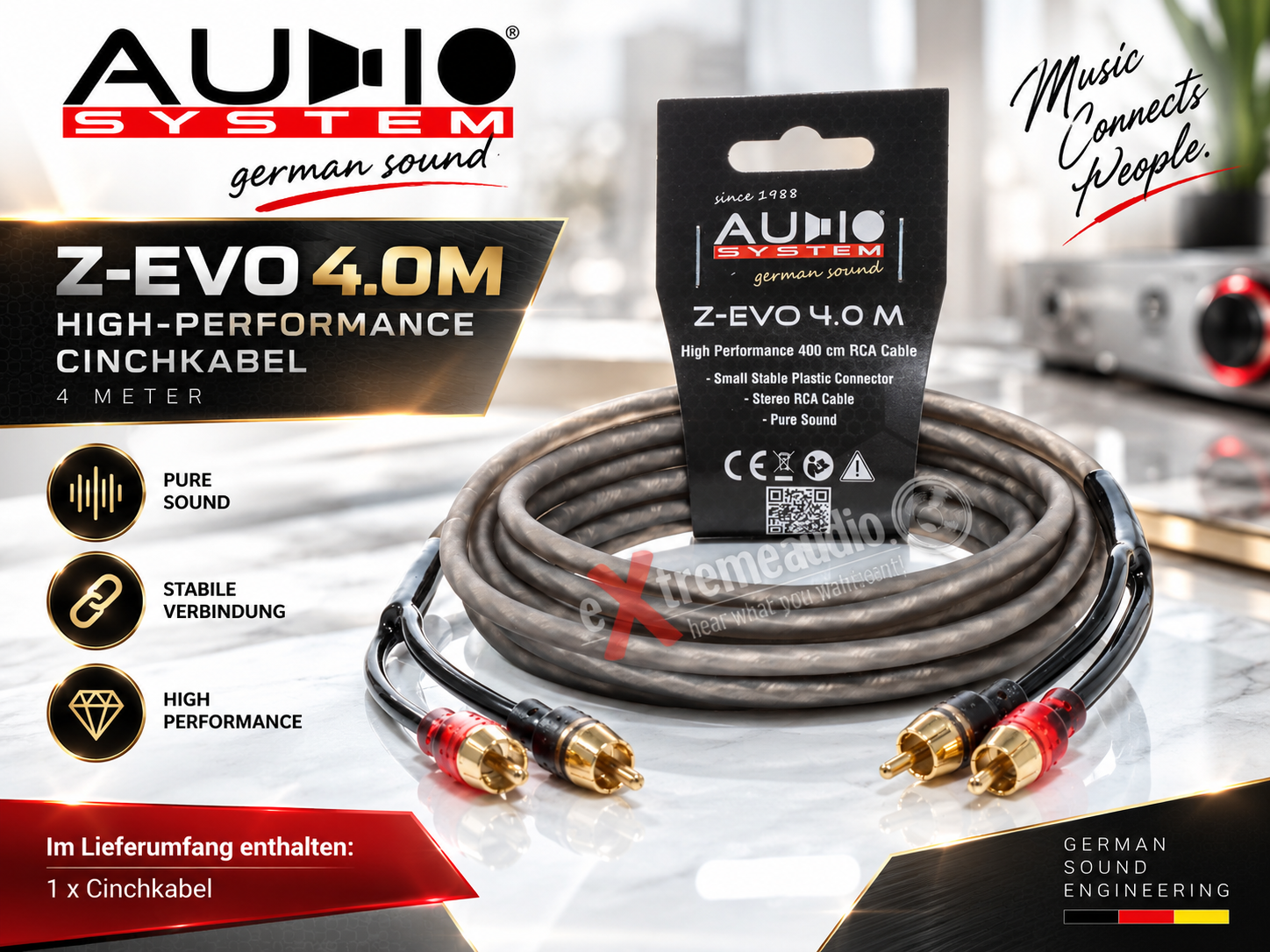 Audio System Z-EVO 4.0M HIGH-Performance Cinchkabel 4 meter