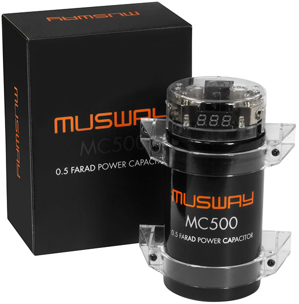 MUSWAY MC500 Pufferelko 0,5 Farad MC500 Cap / 0,5 Farad mini Kondensator Mini-Pufferkondensator