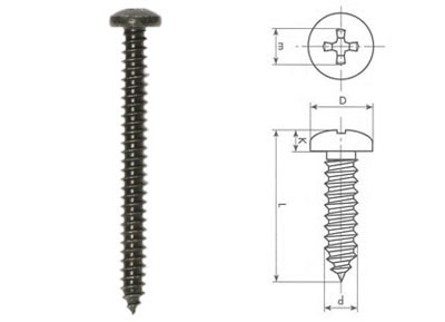 RTA 420.012-2 4,8 x 50mm Blechtreibschraube Kreuz DIN 7981 schwarz