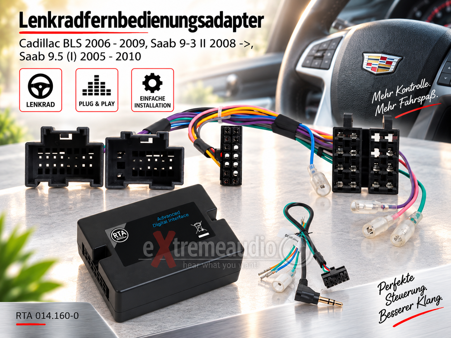 RTA 014.160-0 Lenkradfernbedienungsadapter Cadillac BLS 2006 - 2009, Saab 9-3 II 2008 ->, Saab 9.5 (I) 2005 - 2010  