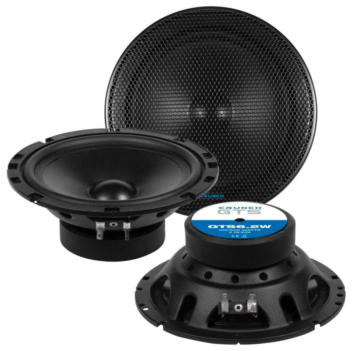 CRUNCH GTS-6.2W Woofer 16,5 cm KICKBASS Lautsprecher SPEAKERS 1Paar