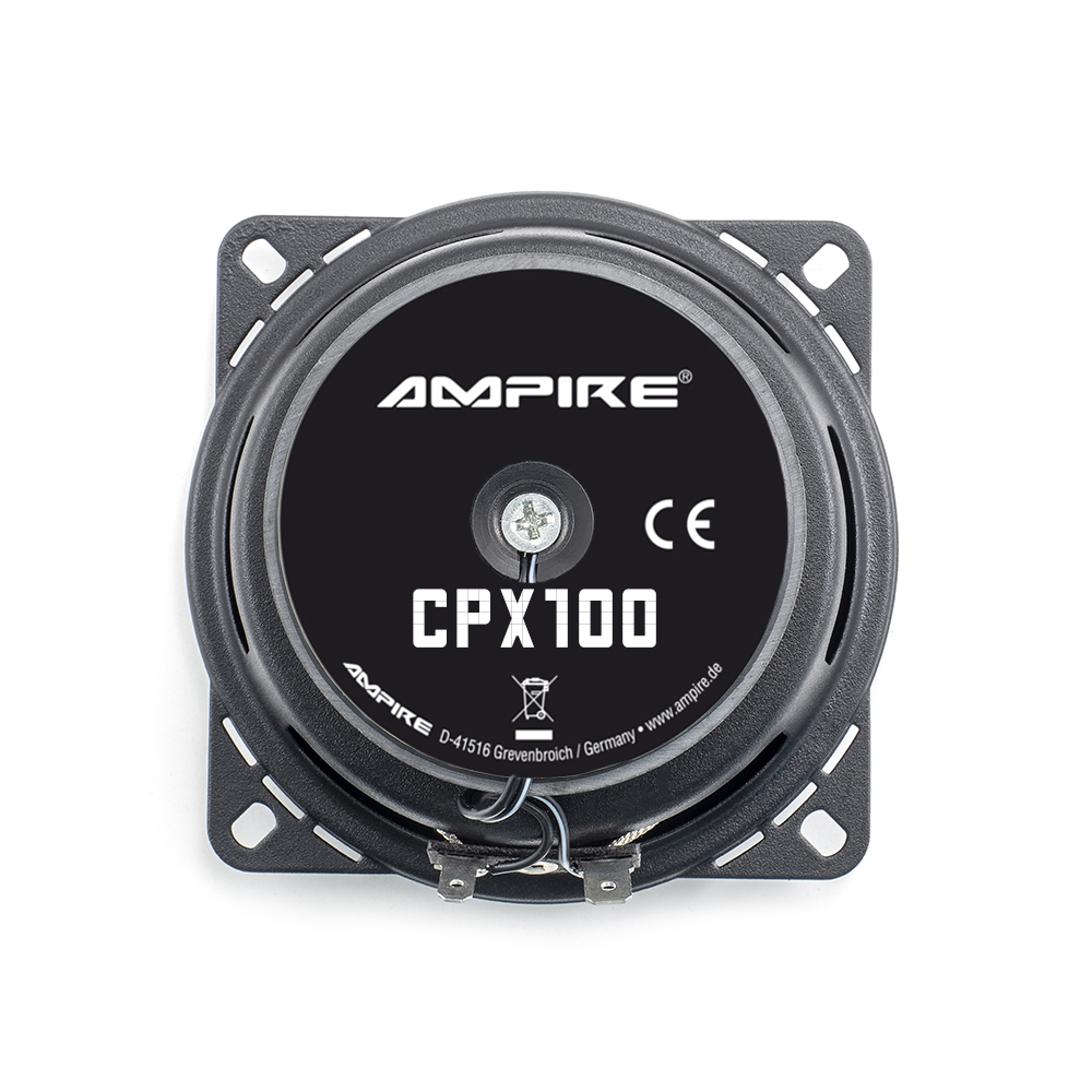 AMPIRE CPX100 Koaxial-Lautsprecher 10cm mit 16mm Seidenkalotte, ohne Gitter (Paar) 