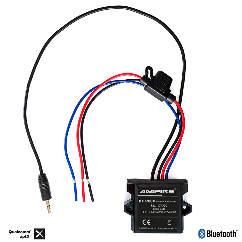 Ampire BTR300X Bluetooth Receiver, 3.5mm Klinke, USB, aptX - ,  dein preiswerter Car-Hifi-Fachhandel!