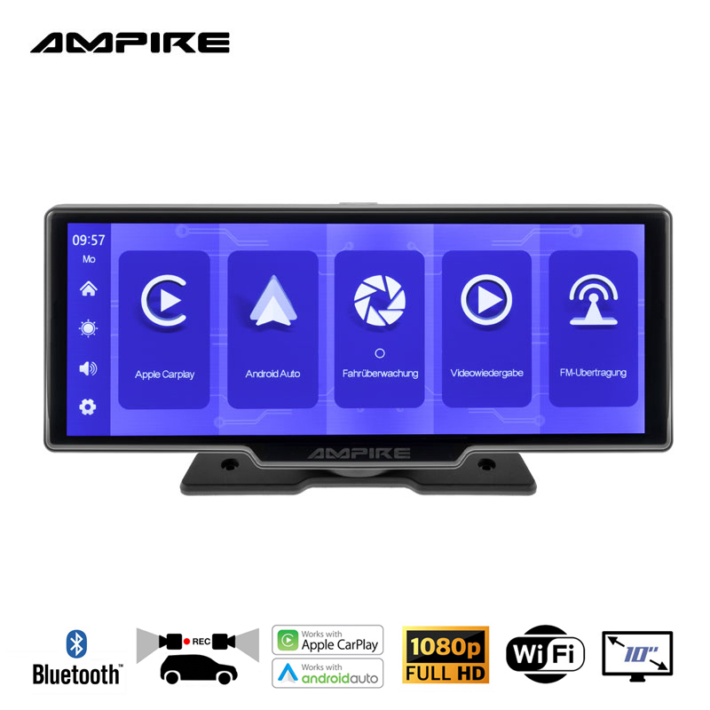 Ampire CPM101 Smartphone-Monitor 25.4cm (10'') mit AHD Dual-Dashcam und RFK-Funktion