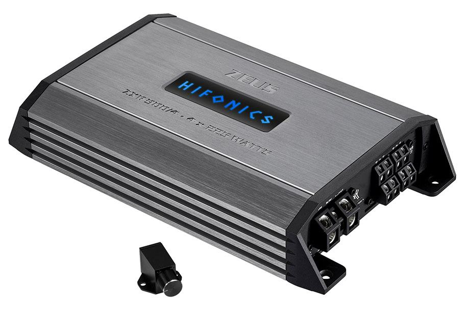 Hifonics ZXR 900/4 Class D Digital 4-Kanal Verstärker mit Bass Remote Fernbedienung, 900 Watt RMS