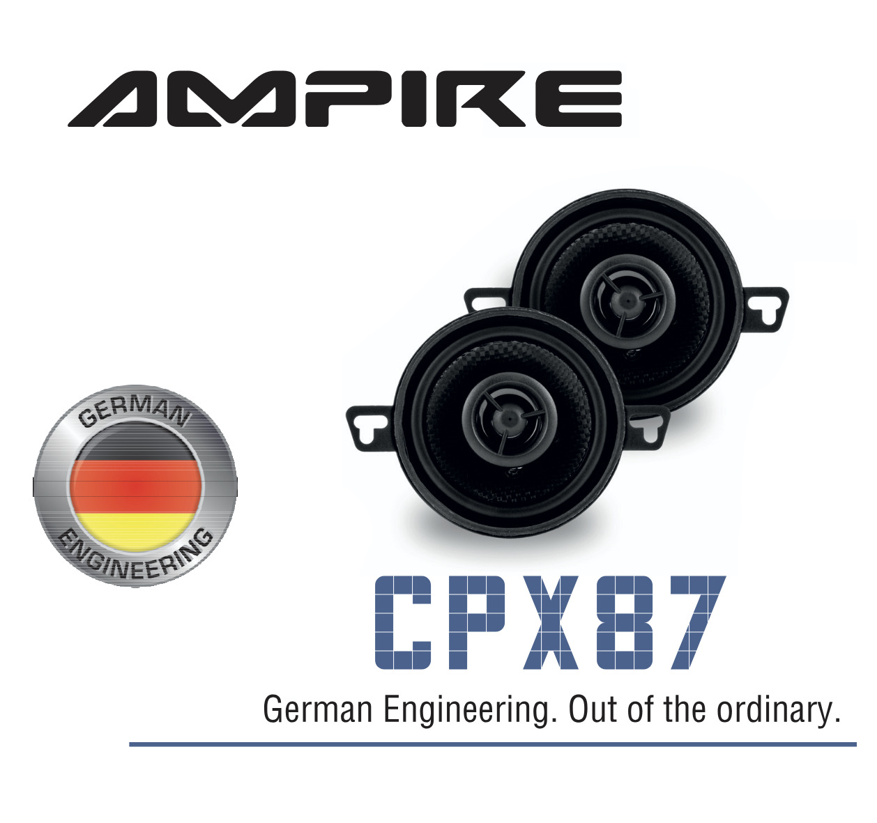 Ampire CPX87 2-Wege Koaxial Lautsprecher ohne Gitter, 87mm - 1 Paar, passend für Armaturenbrett VW Golf, VW Jetta 2
