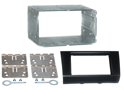 RTA 002.433-0 Double DIN mounting frame with black ABS sheet metal frame