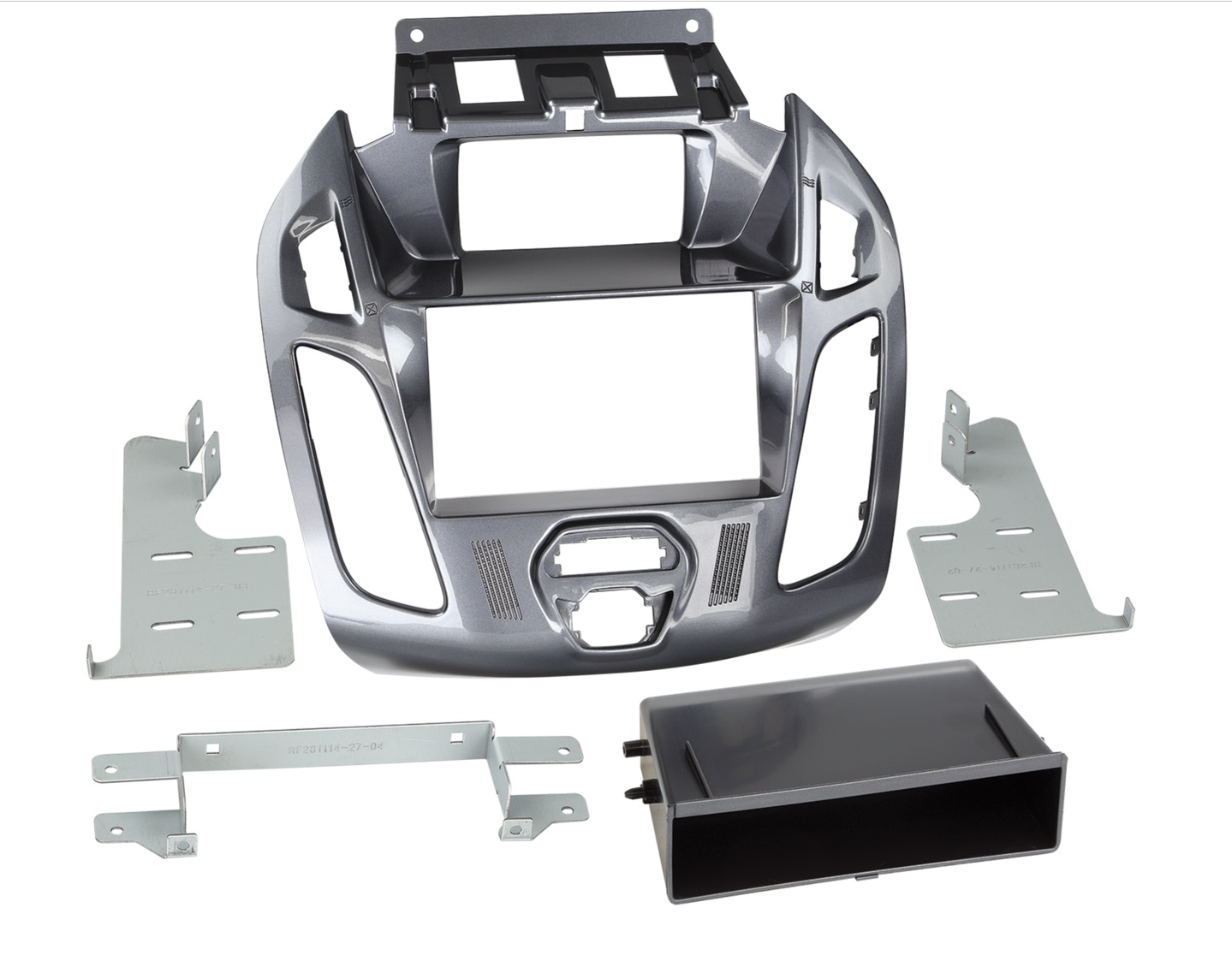 ACV 281114-27-1-2 Radioblende Einbaukit 2-DIN mit Ablagefach kompatibel mit Ford Transit Connect, Ford Transit Tourneo Connect