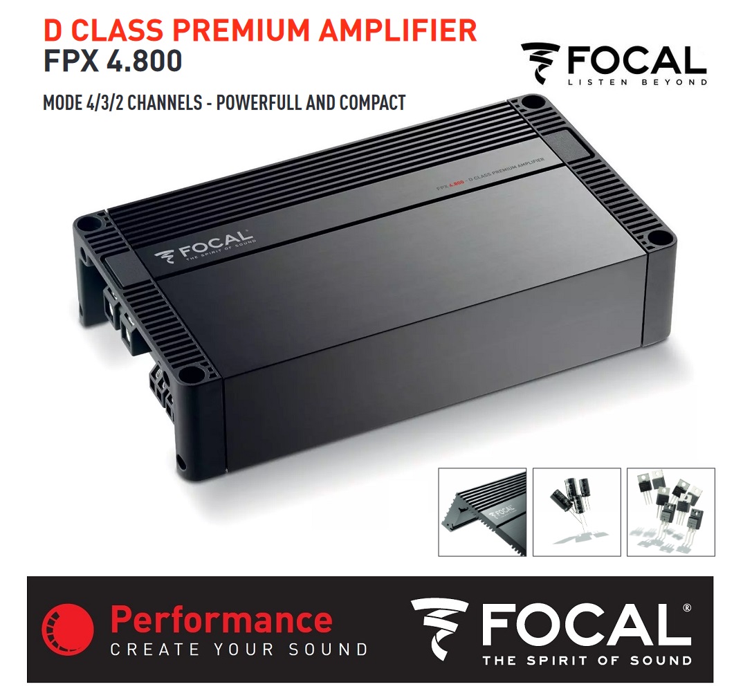 Focal FPX4.800 4-Kanal Class-D Verstärker 740 Watt RMS FPX-Serie Class D