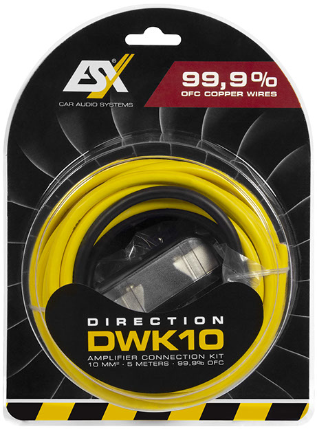ESX DWK10 DIRECTION Kabelkit 10 mm² VOLLKUPFER KABELSET Verstärker-Anschluss-Set