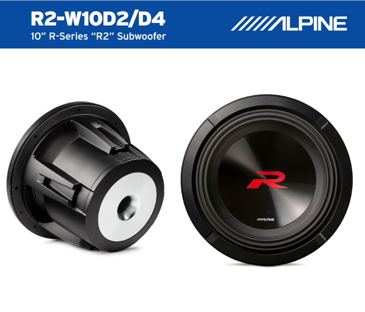 Alpine Type R 1000 Rms Alpine R2-W10D4 Subwoofer 25 cm (10-Zoll) R-Series 1000 Watt