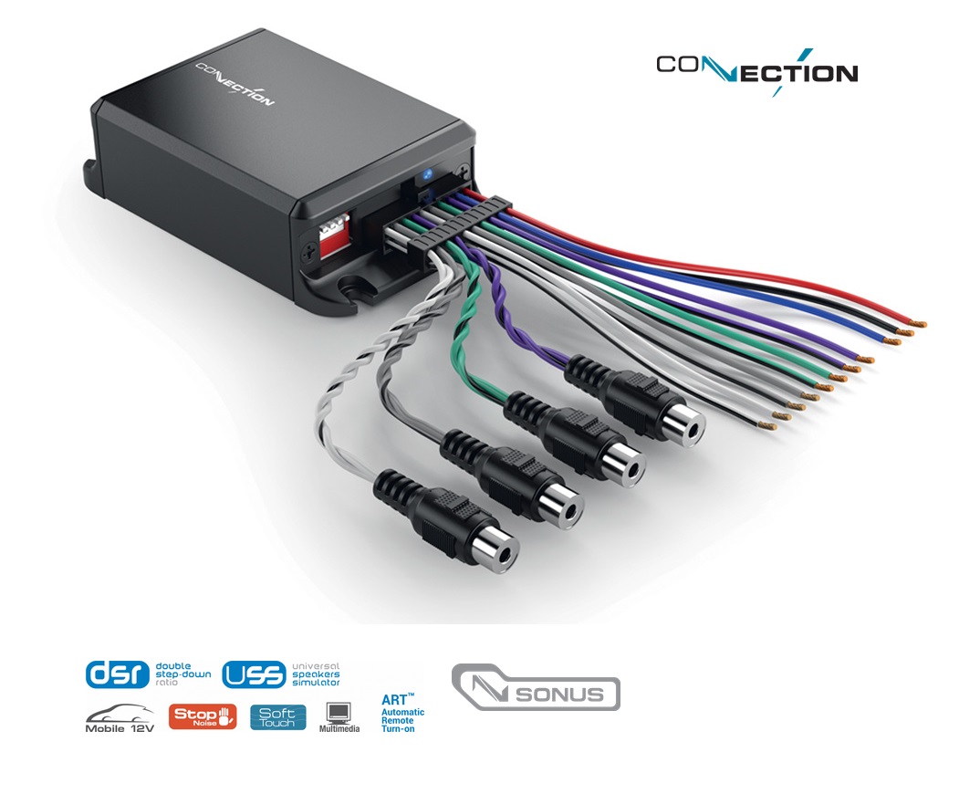 Connection Audison SLI 4.2 High-Low-Adapter Konverter 4-Kanal Wandler Cinch