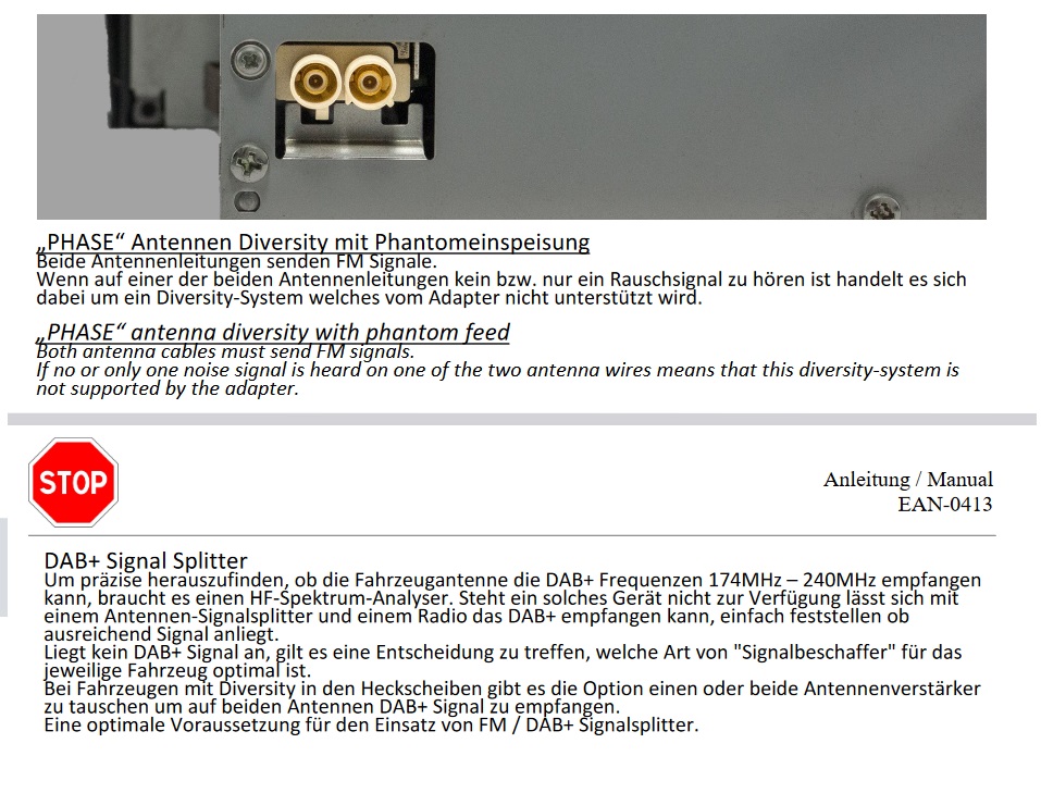 RTA 203.042-0 DAB+ Splitter und FM PHASE Antennen-Diversity mit