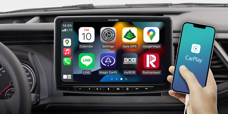 Alpine INE-F904T61 Autoradio Navigationssystem für VW T6.1 (7H / 7J) mit 9-Zoll-Touchscreen 1-DIN-Einbaugehäuse, DAB+, Apple CarPlay und Android   