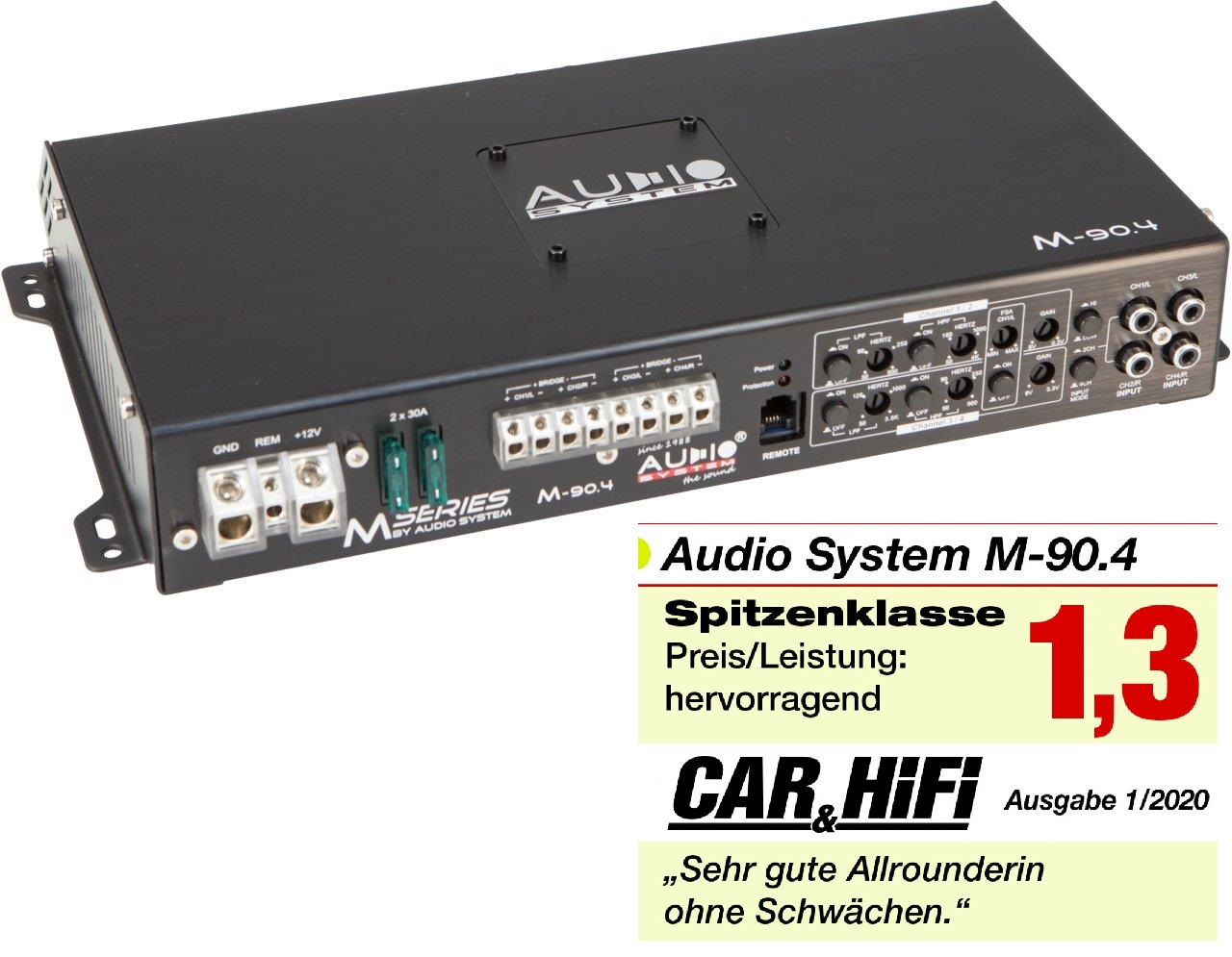 Audio System M-90.4 4-Kanal Endstufe Verstärker Amplifier 640 Watt RMS