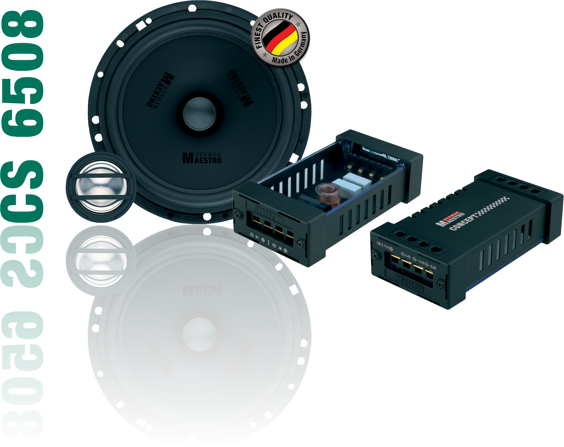 German Maestro CS6508 16.5 cm (6.5") 2-Wege Komponenten Lautsprecher System 165 Watt